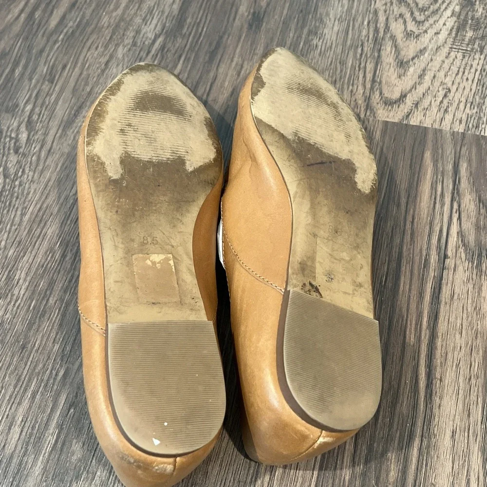 Madewell The Frances Skimmer Brown Leather Women's Shoes Size 8.5 Slip On Flats